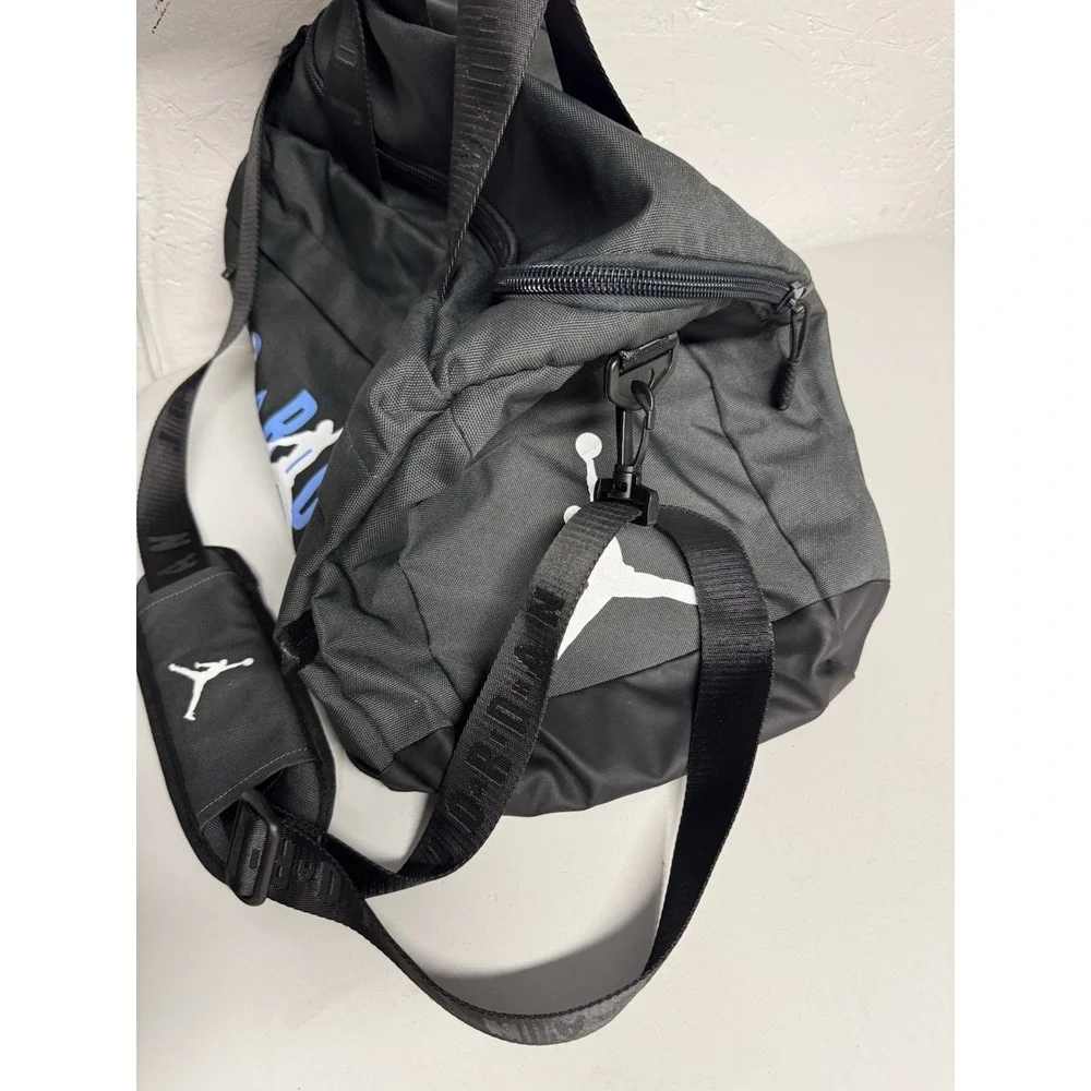 Nike Air Jordan Duffle Bag Small 16x8 Gray Blue Jumpman Gym Training Basketball